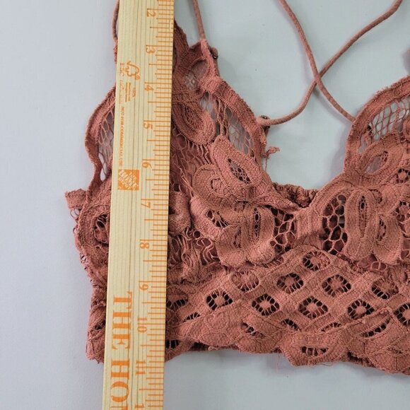 Free People Adella Lace Crochet Cross Back Smocked Bralette Strappy XS Women - Picture 4 of 14